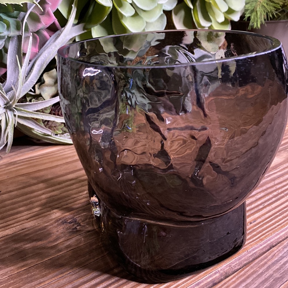 Pottery Barn Blown Soda Lime Glass Ombré Effect Large Skull Ice Bucket 💀 - Picture 10 of 16